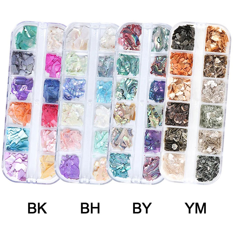 3d Abalone Shell Düzensiz Nail Art Dekorasiyaları