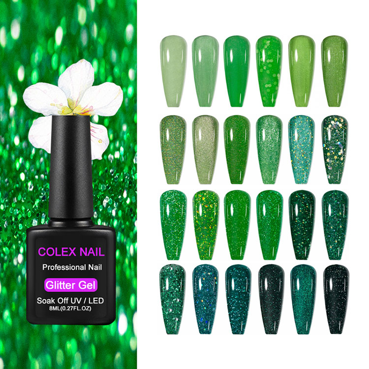 8ml yaşıl parıldayan gel cilası