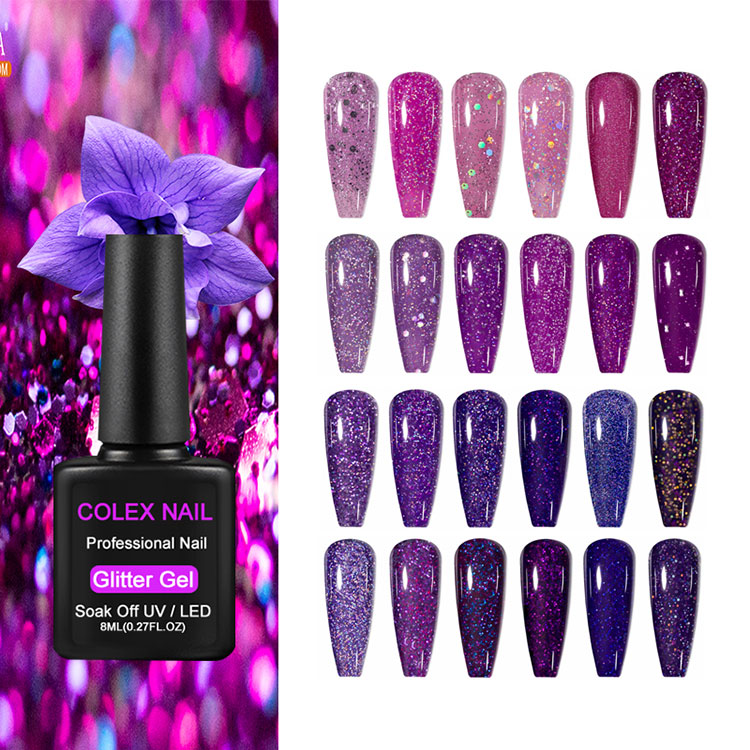 8ml bənövşəyi parlaq gel cilası