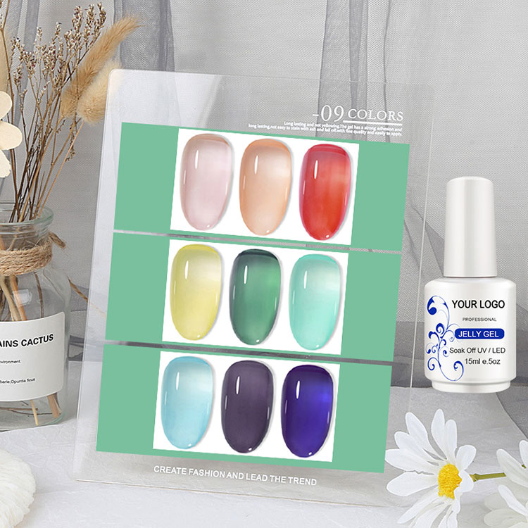 Rəngli şüşə effekti buz jelly gel cilası
