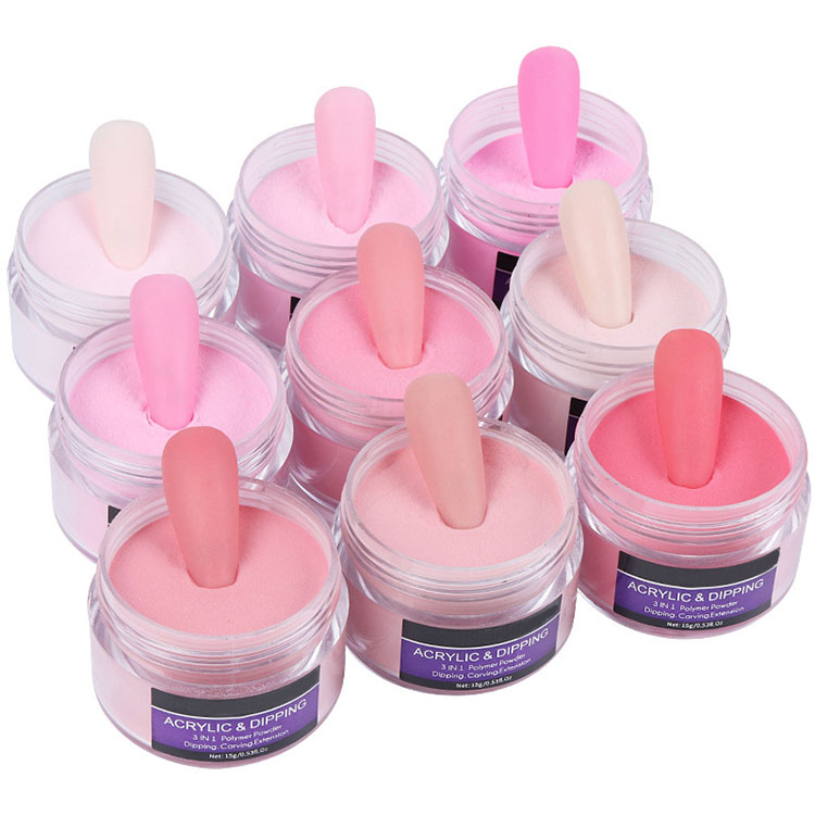 Pink Clear Daldırma Pudra Dırnaq Akrilik Pudra