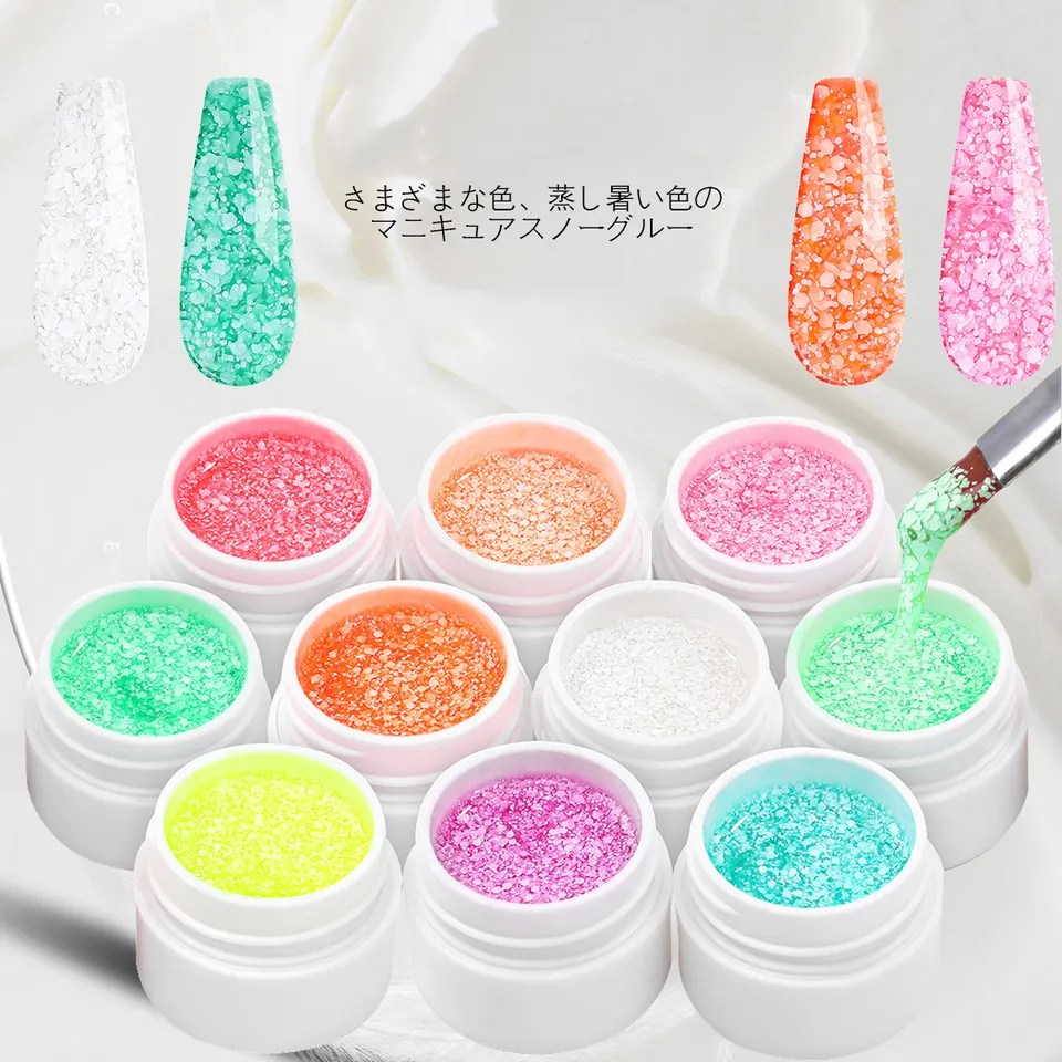 Snowflakes sequins parıldayan qar dırnaq gelləri
